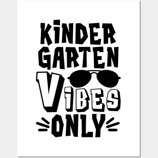 Kindergarten Vibes Only Funny Kids Back to School Posters and Art